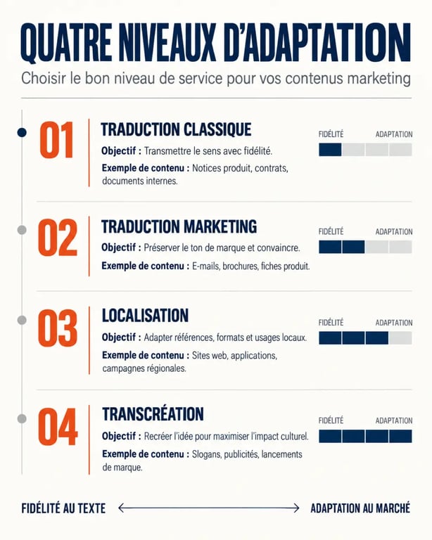 Comparatif des services d’une agence de traduction marketing : traduction, localisation et transcréation